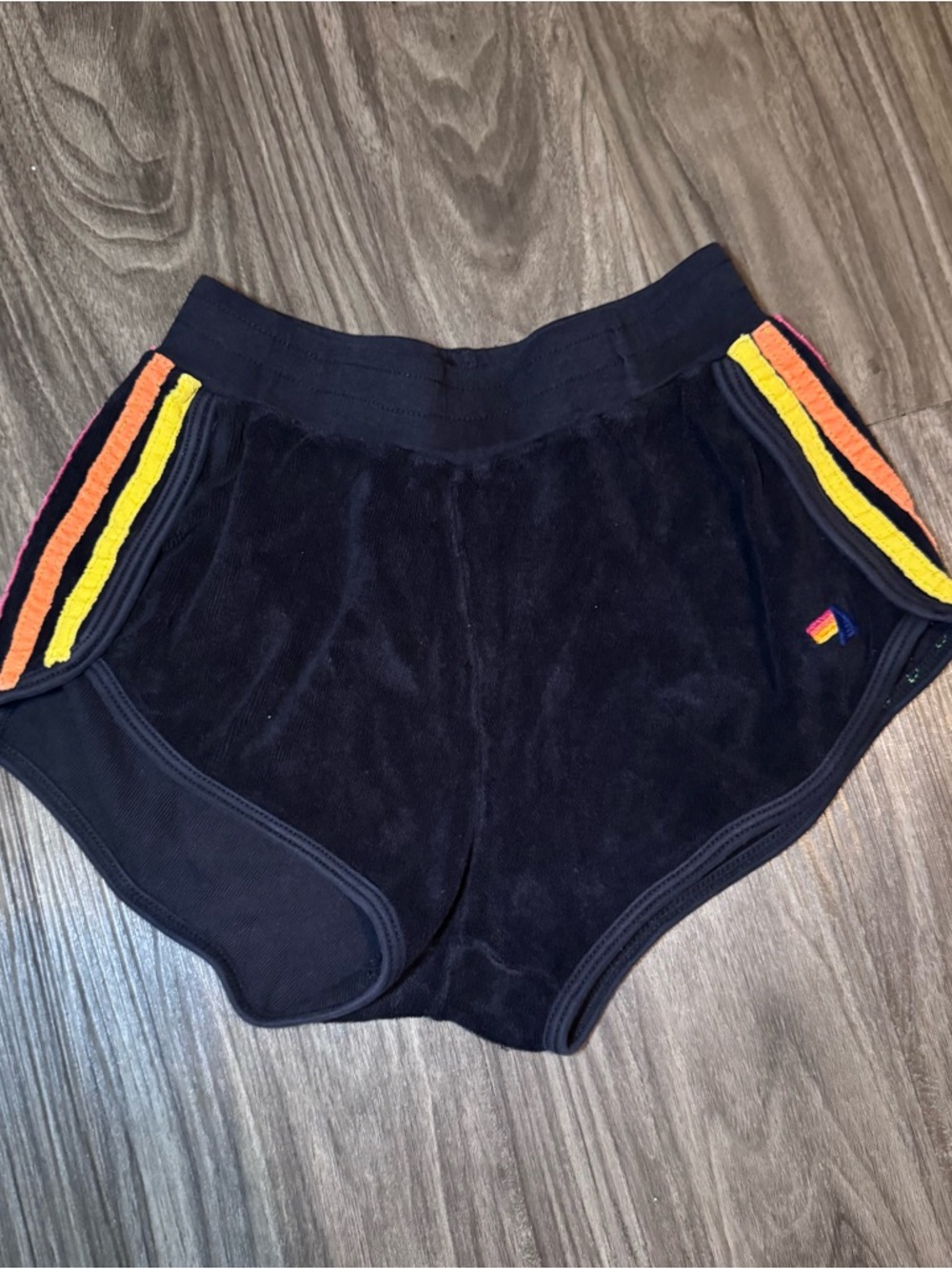 Aviator Nation Kids Terry Cloth 5 Stripe Jogger Shorts